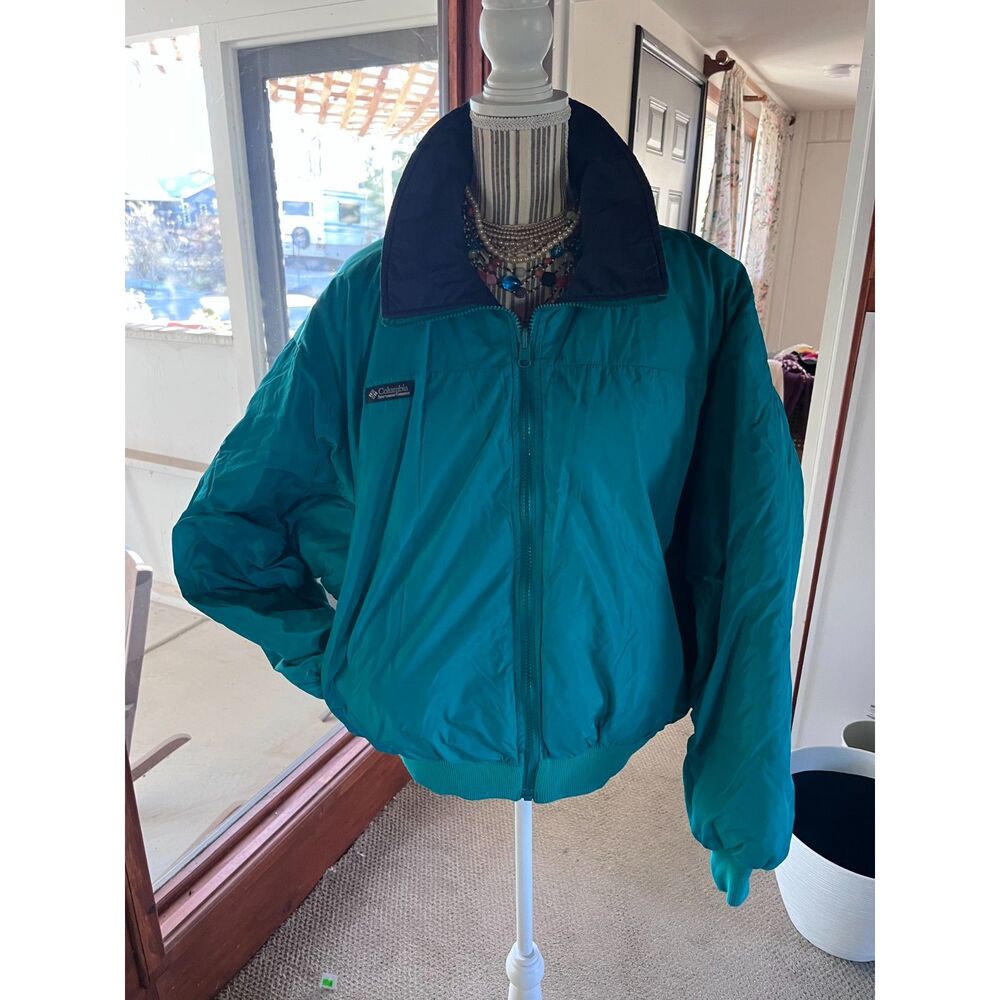 Reversaible Columbia Puffer Down Jacket Teal and Blue Rare Size XL